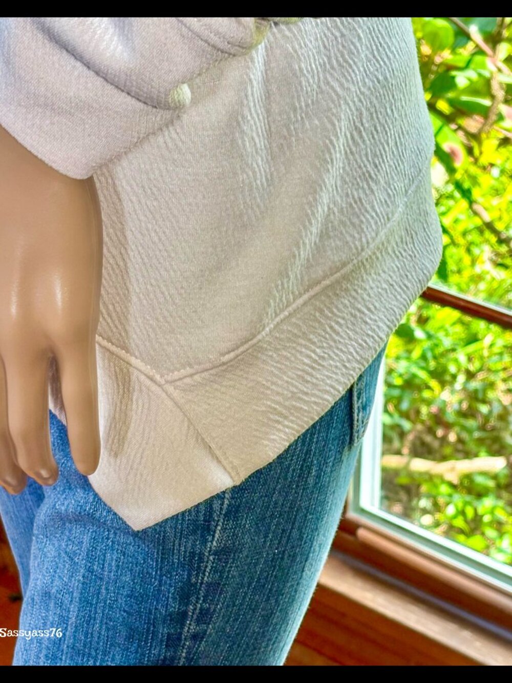▪️PRANA▪️Lightweight IVORY Textured Sustainable Hoodie - Picture 4 of 6